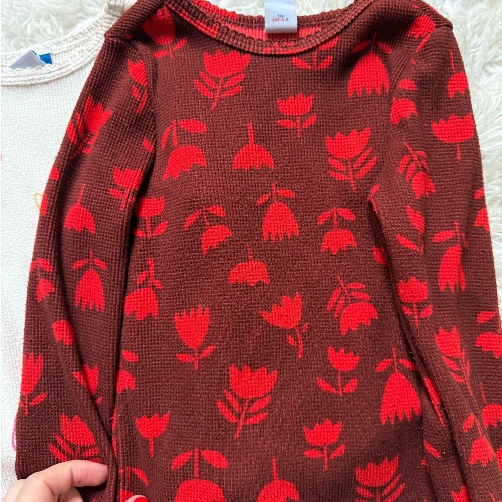Red and White Kids Floral and Heart Tops